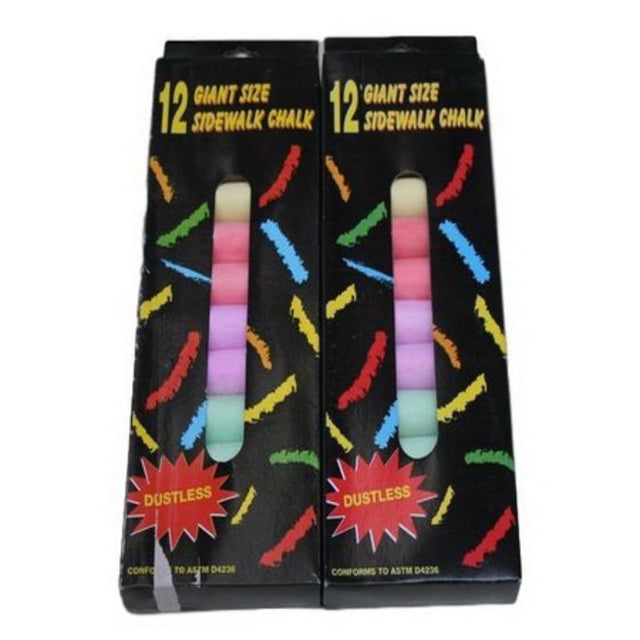 Vibrant 12-piece chalk pack for artists and educators, perfect for drawing on various surfaces.