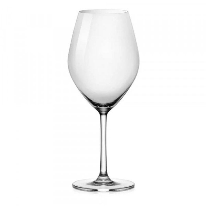 Set of 6 elegant Ocean Sante Bordeaux glasses with unique angular design for optimal wine aeration and presentation.