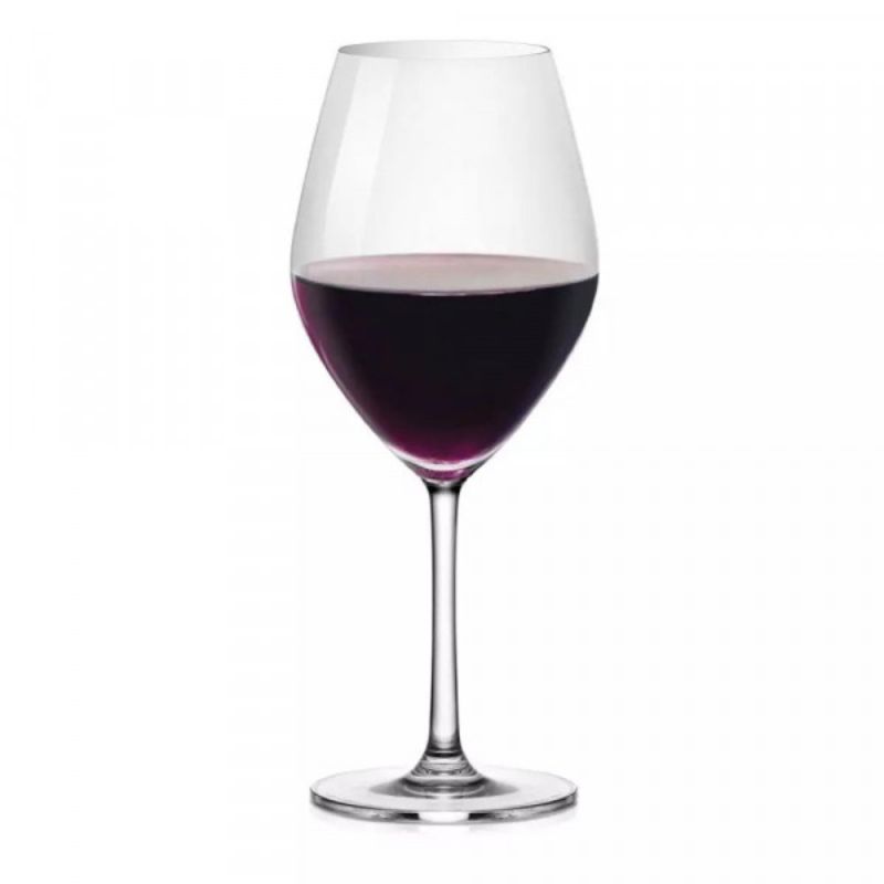 Set of 6 Ocean Sante Bordeaux glasses with elegant angular bowls for optimal wine aeration and presentation.