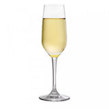 Set of 6 Ocean Lexington Flutes, 185ml each, crafted from clear soda-lime glass, perfect for elegant champagne toasting.