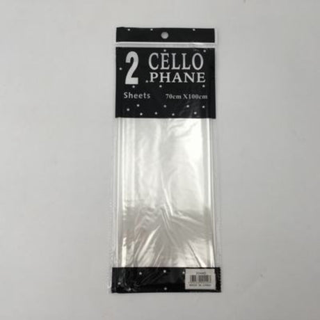 Crystal clear biodegradable cellophane sheets, 70 x 100cm, perfect for crafting and gift-wrapping in a pack of 24.