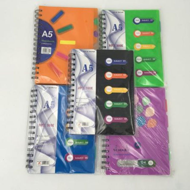 A vibrant set of 12 A5 assorted colour notebooks, perfect for note-taking, journaling, and creative projects.