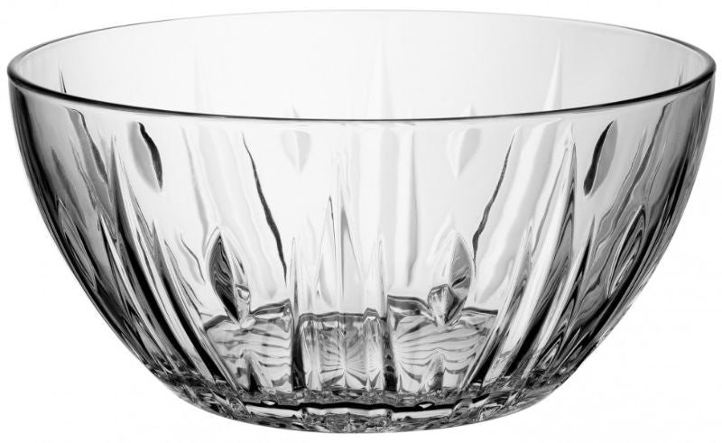 Set of 3 elegant 25.4cm glass salad bowls, ideal for serving vibrant salads and fruits, enhancing any dining experience.