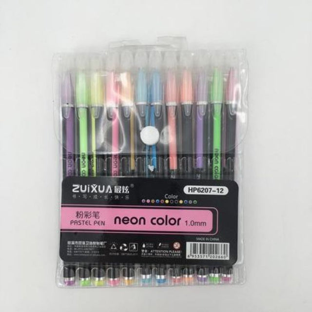 Vibrant 12-pack pastel pens in soothing hues, perfect for drawing, journaling, and enhancing creative projects.