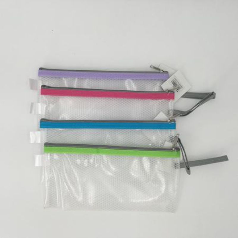 Clear assorted file bags set of 12, ideal for organizing documents, lightweight, durable, and eco-friendly with zippered closure.