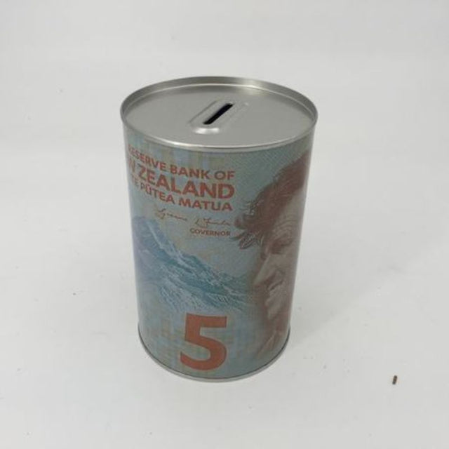 Colorful set of 6 Five Dollar Money Pots designed for saving coins and bills, adding fun to budgeting and family finances.