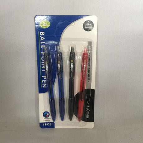 Ball Pen Pack with 12 sets: 2 blue, 1 black, 1 red pens, ideal for smooth writing and professional use.