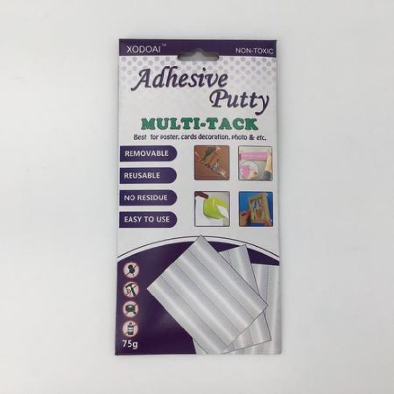 Multi Tack adhesive packs, versatile glue for DIY, crafting, and repairs, 12 x 75g non-toxic, clean removal.