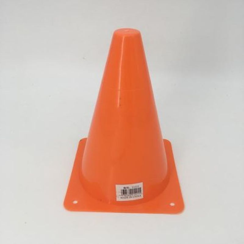 Brightly colored 18cm training cones, set of 12, perfect for drills, agility training, and obstacle courses. Durable and stackable.