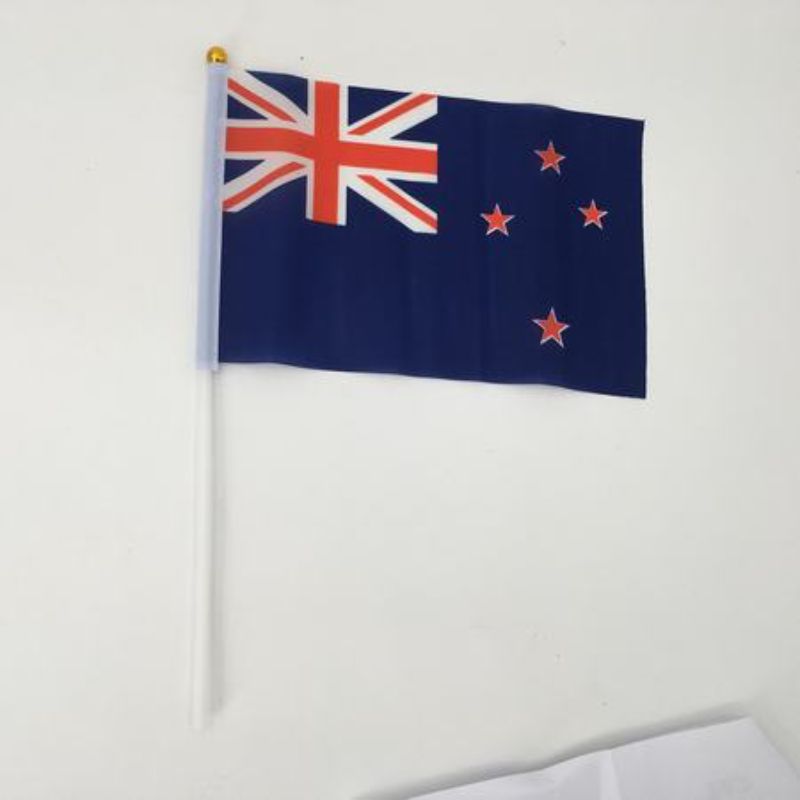 Set of 12 NZ hand flags (14 x 21cm) for celebrating Kiwi spirit at events, lightweight and easy to wave.