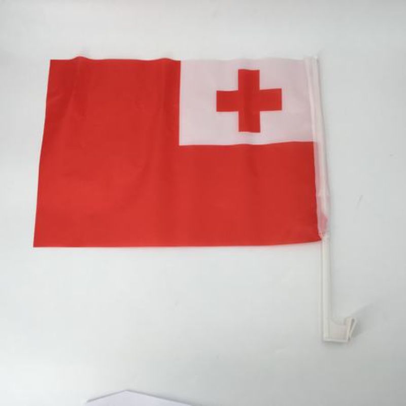 Tonga car flags (30x45 cm) in a pack of 12, perfect for showing national pride at events and on vehicles.