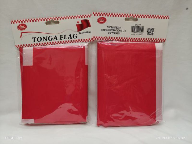Tonga flags set of 12, 150cm x 90cm, vibrant colors for events, made of durable material for indoor/outdoor use.