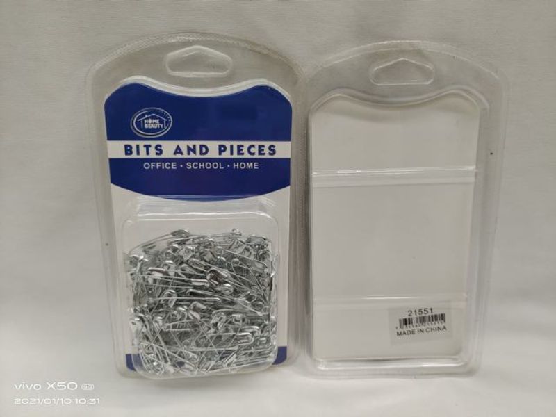 A bulk pack of 1440 silver safety pins, perfect for clothing repairs, crafts, and securing fabric layers.