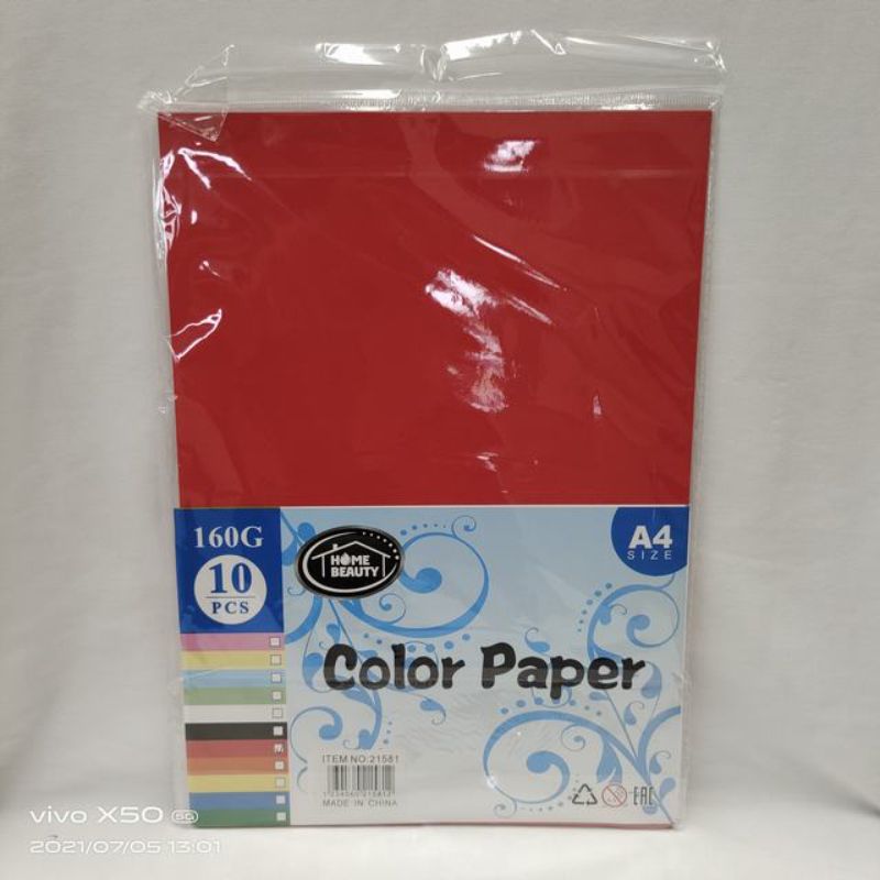 Vibrant red A4 colour paper pack, 160g, perfect for crafts, printing, and presentations; 12 packs with 120 sheets total.