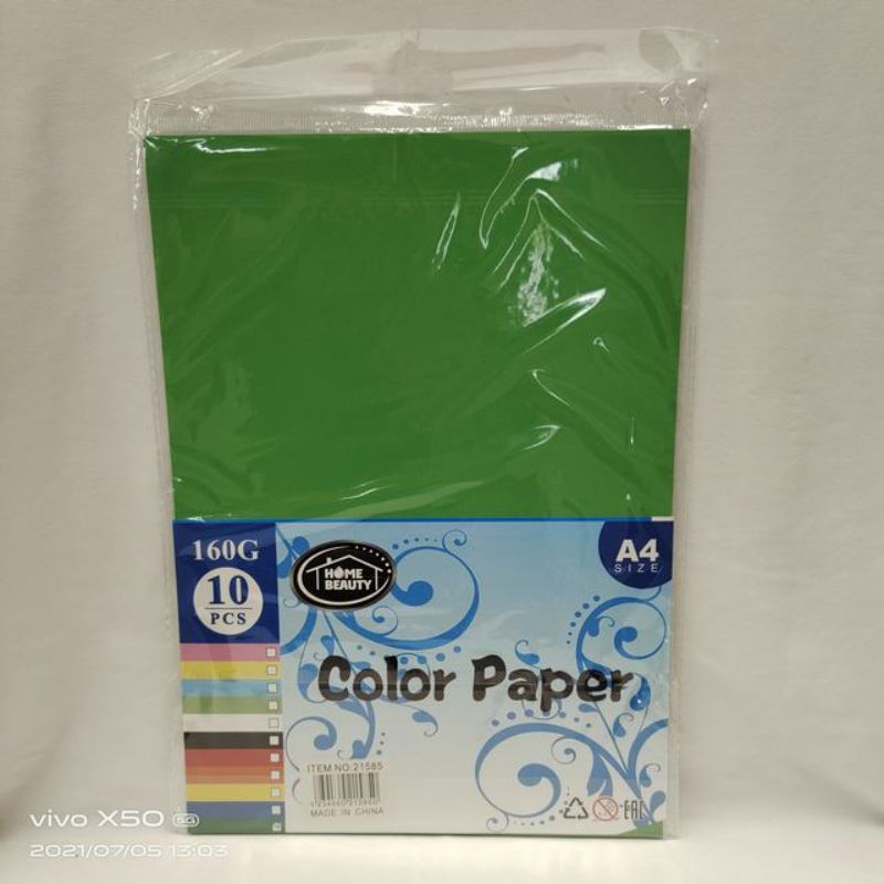 Vibrant green A4 160G paper pack, 10 sheets x 12 packs, ideal for craft projects, printing, and eco-friendly creations.