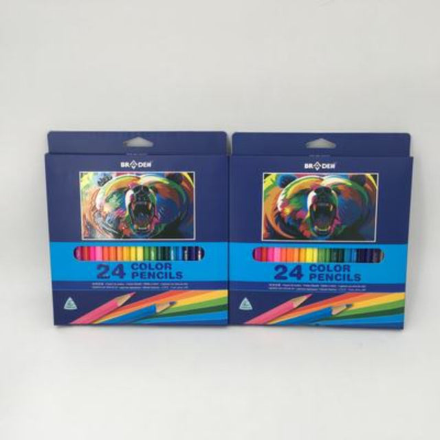 Vibrant 24-pack colour pencils for artists, featuring smooth application and break-resistant design for creative expression.