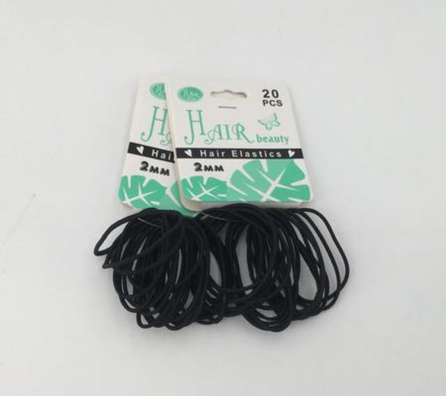 Compact 2mm hair bands in 12 packs of 20, perfect for secure styling without damage, suitable for all hair types.