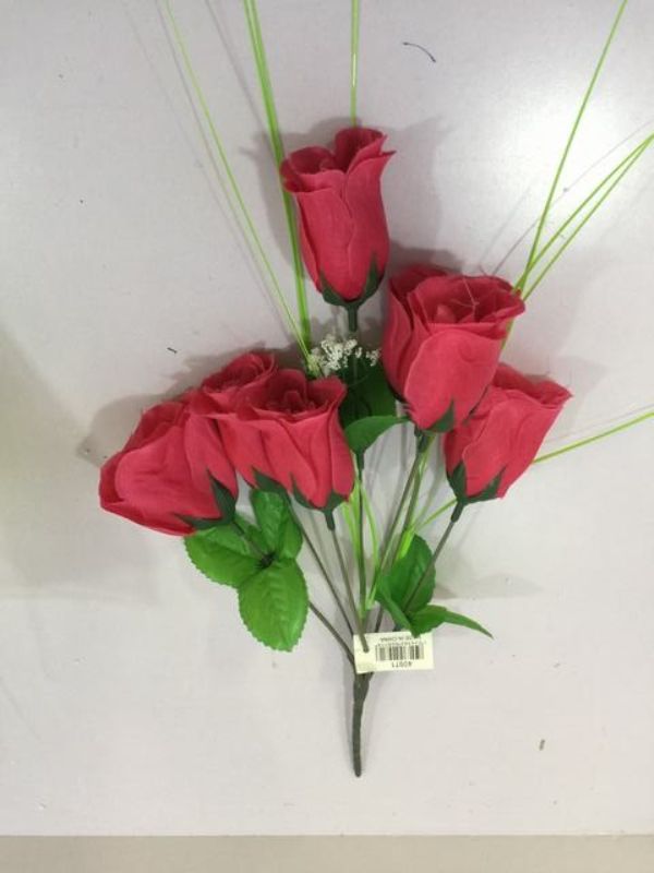 Lifelike set of 12 artificial 7 head roses in vibrant colors, perfect for elegant home decor or special events.