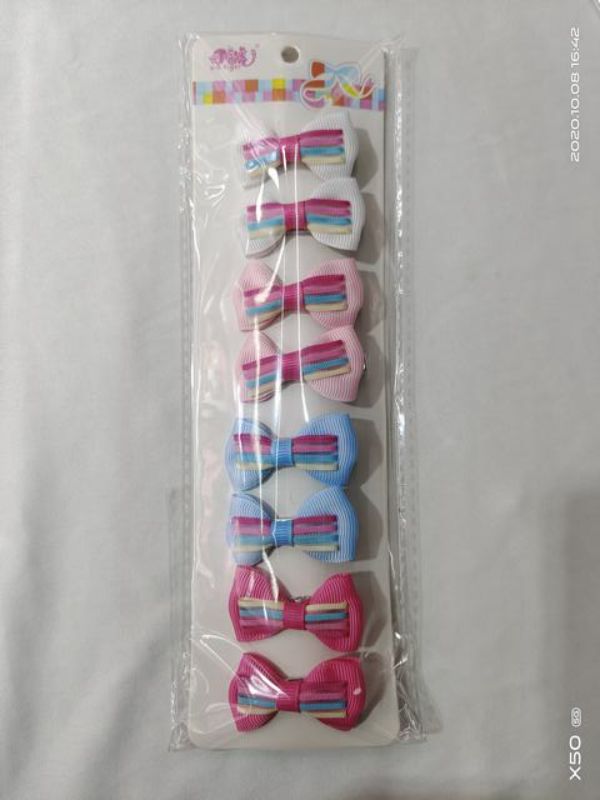Colorful bow hair clips in packs of 8, perfect for styling all hair types with elegance and flair.