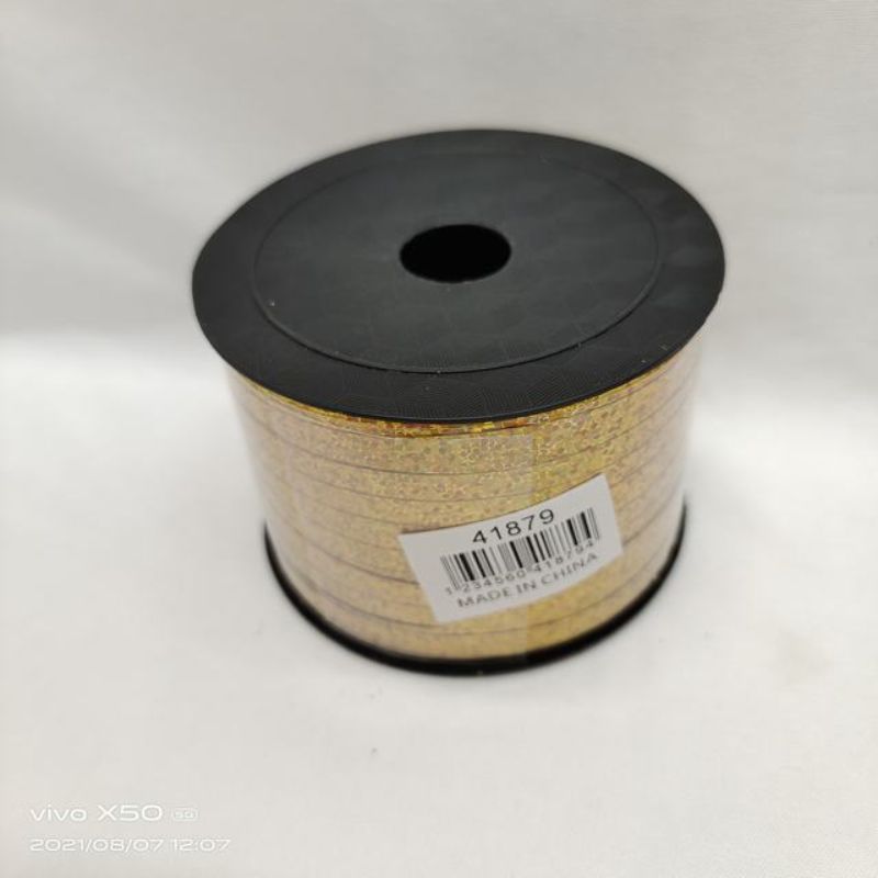 Set of 12 elegant gold ribbons, each 0.5cm wide and 100cm long, perfect for gift wrapping and DIY projects.
