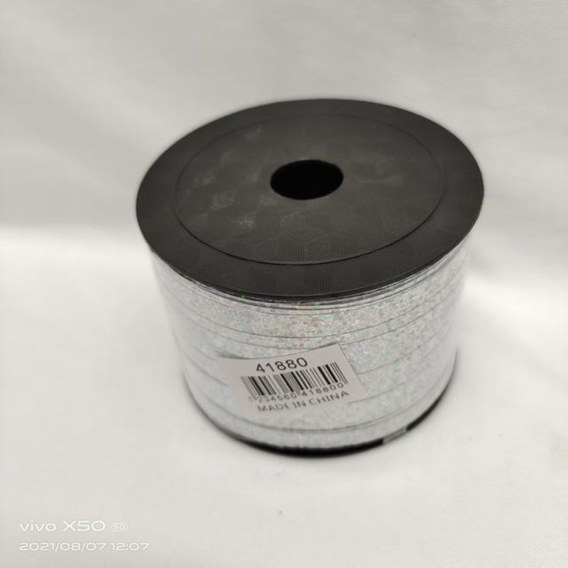Set of 12 silver ribbons, each 0.5cm wide, perfect for gift wrapping and crafting with a beautiful sheen.