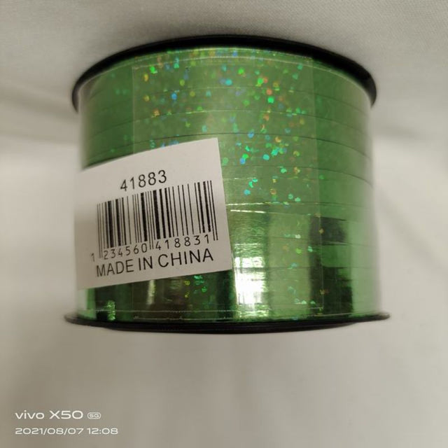 Set of 12 vibrant green ribbon rolls, each 0.5cm wide, perfect for gift wrapping and DIY crafting projects.