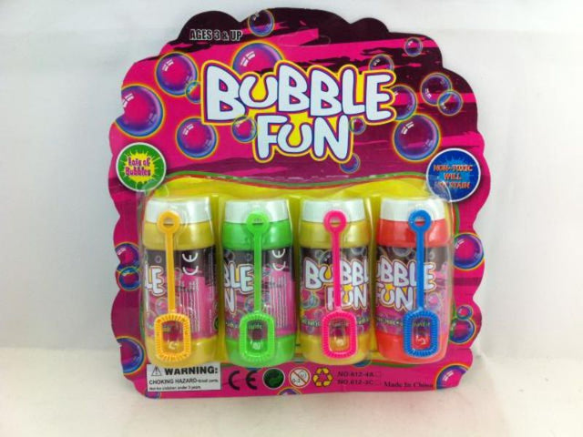 Colorful bubble makers in a 4pc pack, designed for endless fun at parties and gatherings for kids and adults.