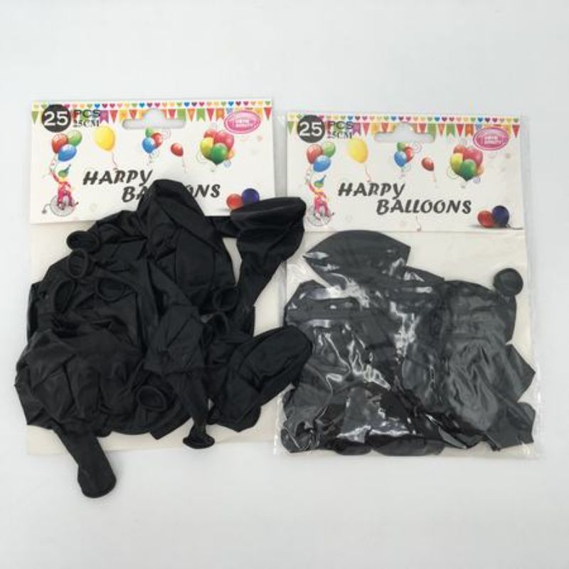 Matte black 10-inch balloons, 300 total, perfect for elegant party decorations and celebrations.