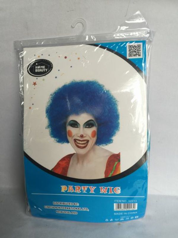 Set of 5 vibrant light blue afro wigs, perfect for parties, costumes, and playful events.
