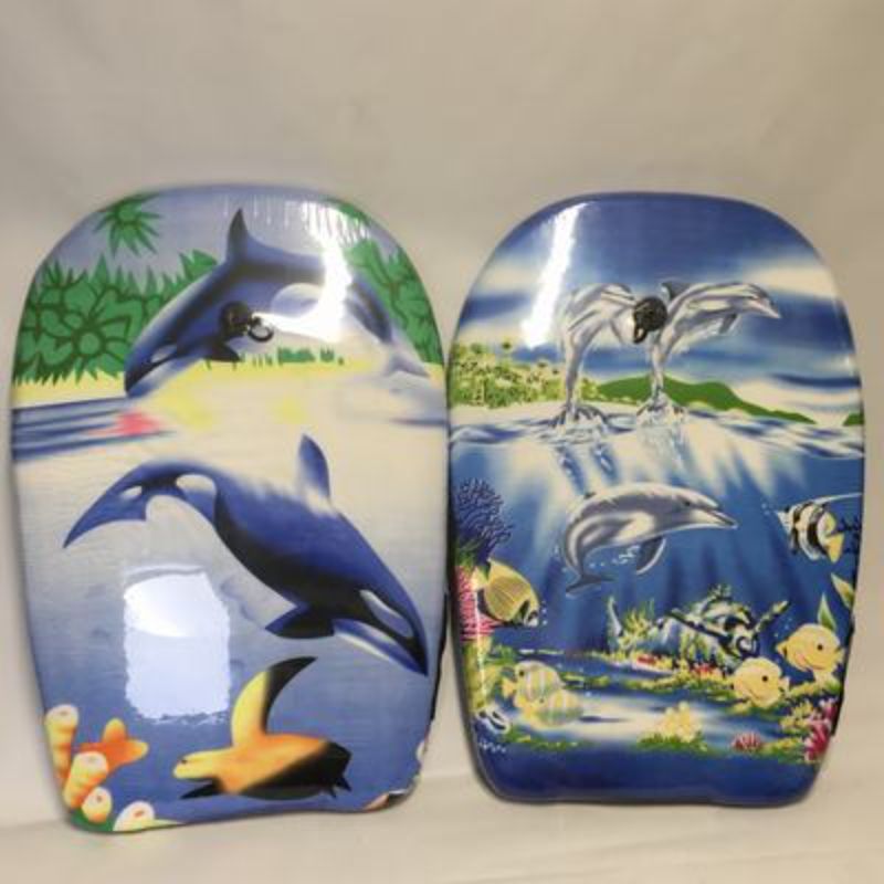 Set of 6 assorted vibrant surfboards (45 x 65cm) designed for fun, durability, and style at the beach or surf school.