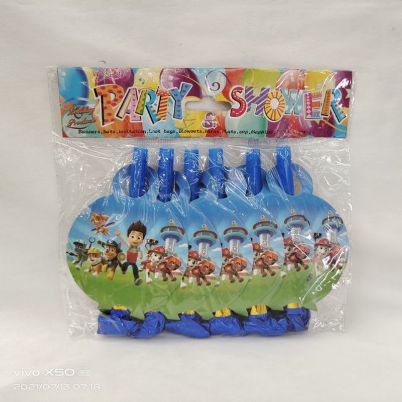 Party Toy - Blue Blow Dragon Whistle Rolls (12 Packs)