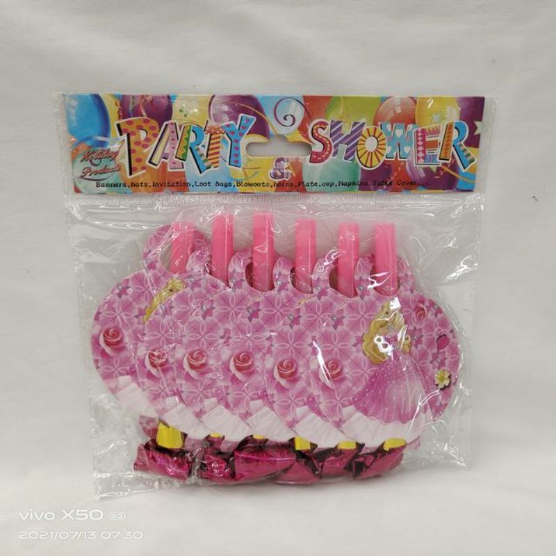 Vibrant pink dragon whistle rolls, 12 packs of 6, perfect for children's parties and festive celebrations, creating laughter and fun.