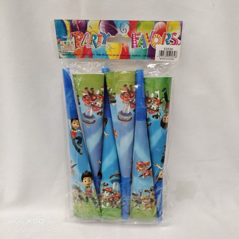 Light blue party horns (72pcs) perfect for elevating celebrations like birthdays and weddings with fun and excitement.