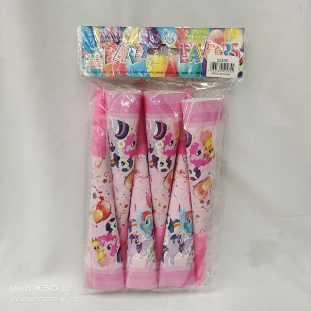 Colorful pony-themed party horns (72pcs) that add fun and excitement to celebrations for all ages.