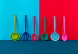 Colorful Tasty Silicone Slotted Turner with a non-slip grip, ideal for flipping, lifting, and serving food without scratching cookware.