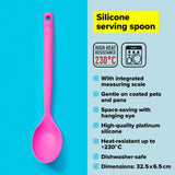 Tasty Silicone Spoon: versatile, heat-resistant utensil with measurement indicators, perfect for non-stick cookware and easy cleanup.