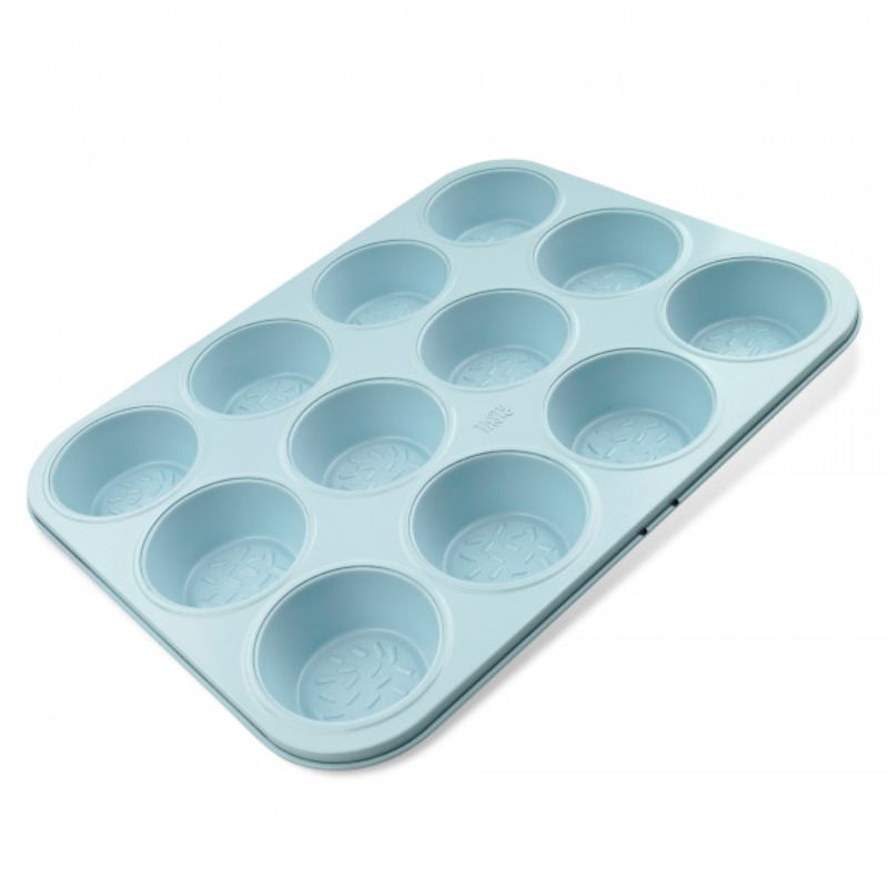 Tasty Muffin Pan with 12 cups, non-stick coating, sprinkle design, ideal for baking cupcakes and muffins up to +230°C.