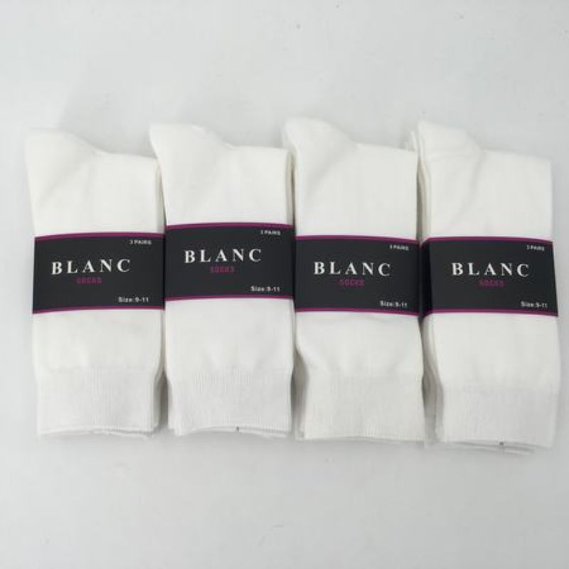 Pack of 12 white socks size 9-11, breathable and moisture-wicking for all-day comfort and durability, perfect for everyday wear.