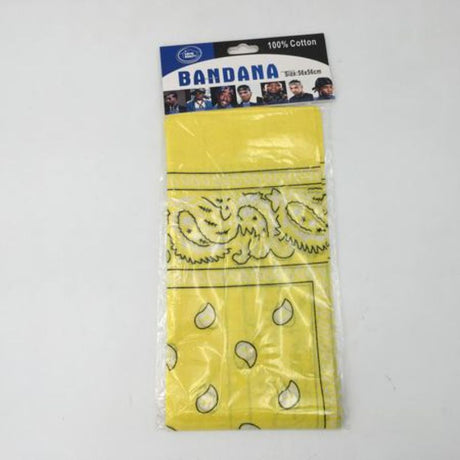 Vibrant yellow bandanas, 56 x 56cm, set of 12, perfect for accessories, crafts, or celebrations.