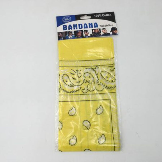 Vibrant yellow bandanas, 56 x 56cm, set of 12, perfect for accessories, crafts, or celebrations.