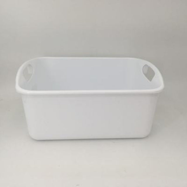Set of 12 durable plastic basins with handles, 10L capacity, ideal for cleaning, soaking, and storing items indoors and outdoors.