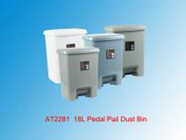 Set of 12 assorted plastic rubbish bins (18L) in various colors, ideal for efficient waste management and organization.