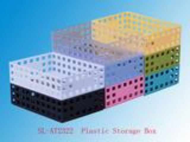 Set of 12 assorted plastic rectangle storage boxes, 22.8 x 16CM, ideal for organizing various items in any space.