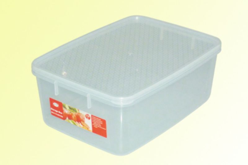 Set of 6 stackable 1000ML plastic storage boxes, clear design for easy organization of various household items.