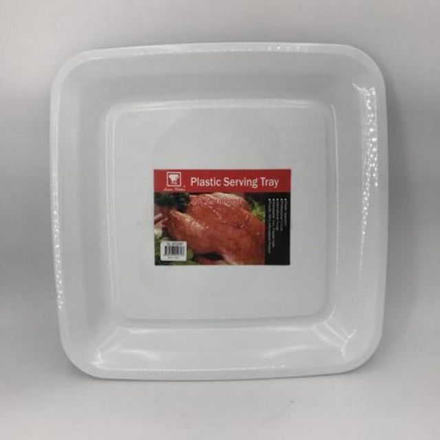 Set of 12 durable plastic trays, 40x40x3.3 cm, ideal for serving, organizing, and versatile use for any occasion.