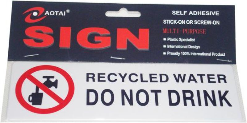 Set of 12 self-adhesive plastic signs clearly stating "Do Not Drink" for safety in various environments.
