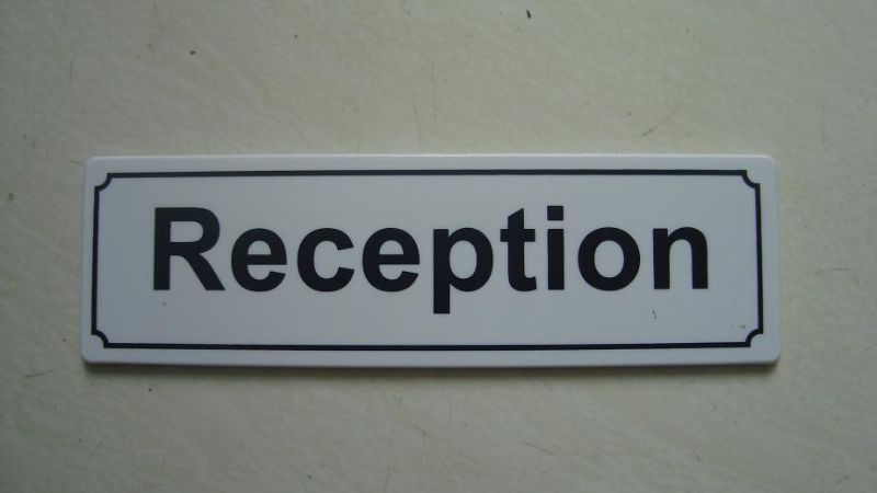 Plastic Sign - Reception (Set of 12)