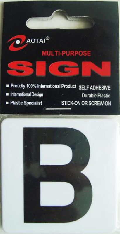 Set of 12 durable plastic signs with self-adhesive backing for easy labeling and directional signage.