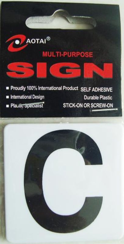 Bright and durable self-adhesive plastic signs for versatile indoor or outdoor use, sold in a set of 12.
