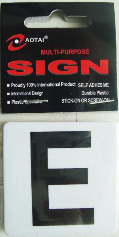 Self-adhesive durable plastic signs in a set of 12, ideal for clear and visible labeling on various surfaces.